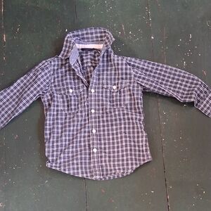 GAP Blue Plaid Kids Button-Down Shirt